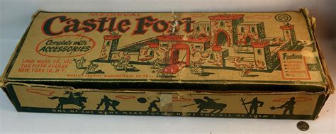 old metal box castle toy|medieval toy castle kit.